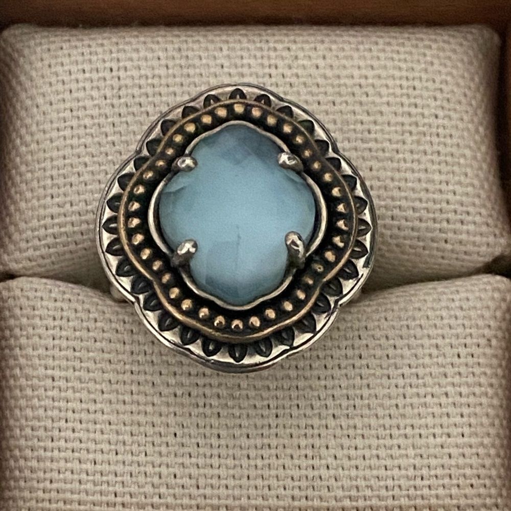 James Avery Retired Blue Heirloom Quatrefoil Ring
